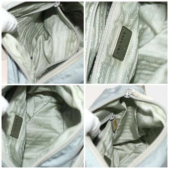 PRADA Shoulder Bag Nylon Light Blue Silver Auth - Picture 15 of 16